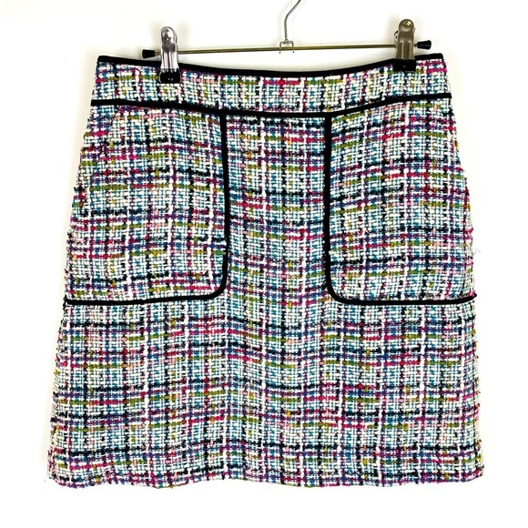 LOFT Dresses & Skirts - LOFT Size 0 Tweed Skirt Multicolor Lined Mini Skirt with Pockets